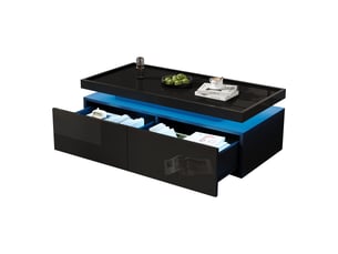 Table basse rectangulaire coloris noir <strong></strong> <strong></strong> - 45 cmx95 cm