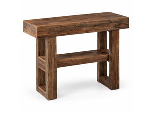 Console d'entrée 105 x 30 x 80 cm marron en mdf, 2 niveaux de rangement avec pieds réglables pour couloir