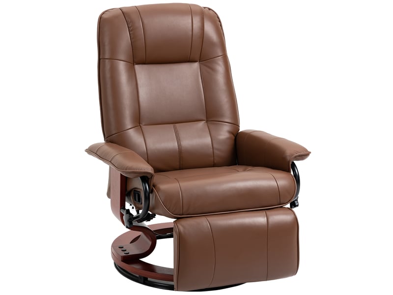  Fauteuil de relaxation, fauteuil pivotant, fauteuil inclinable, 87x78x100cm, marron  - Conforama A