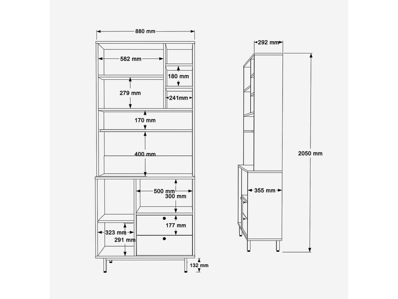  Meuble de cuisine multifonction avec étagères et portes re6 - vert foncé  - Conforama D