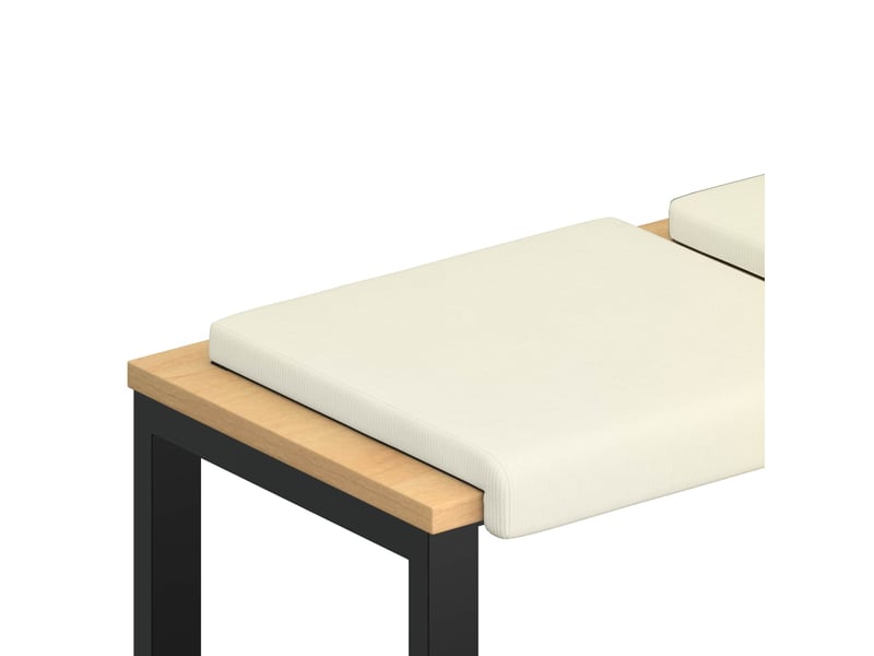  Lot de 2 coussins de banc, coussins d'assise, coussins pour chaisecanapé velours côtelé crème profondeur 35 cm cf52525  - Conforama A