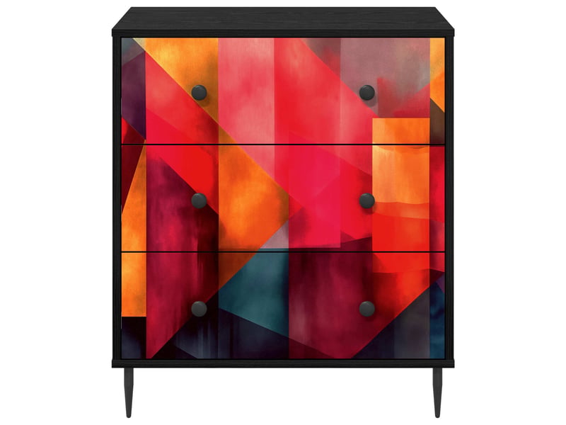  Commode chambre, meuble de rangement heesch impression en blocs de couleur 66x36,5x76 cm  - Conforama D