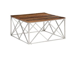 Table basse rectangulaire coloris argenté  