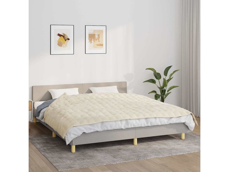  Couverture lestée adulte crème clair 155x220 cm 7 kg tissu shl26904  - Conforama B