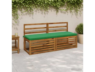 Lot de 2 coussins de banc, coussins d'assise soest 100 % polyester vert cf57547