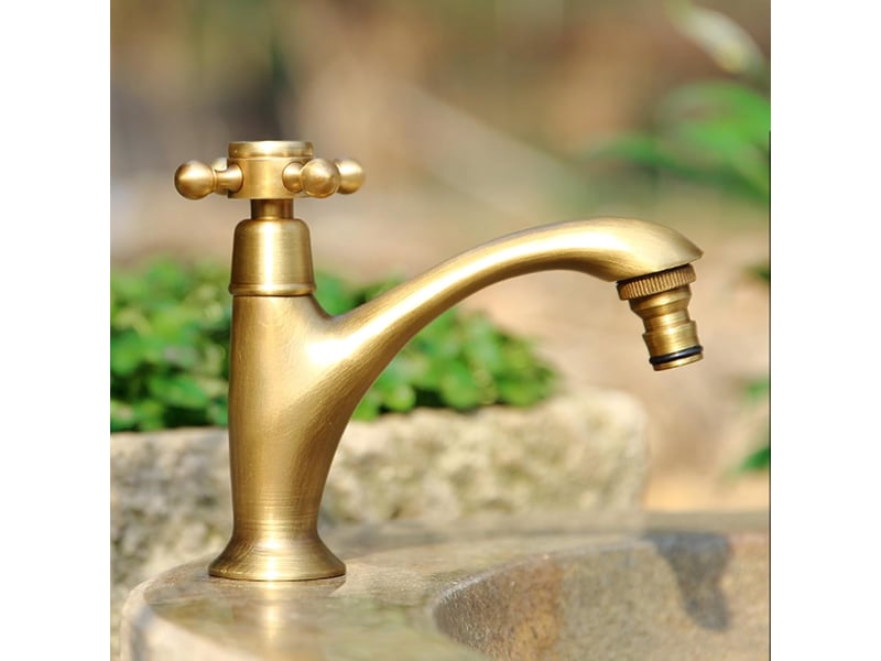  Robinet monocommande en bronze, adapté aux lavabos à poser (couleur: bronze, sortie d'eau froide) LJY2731FXN - Conforama C