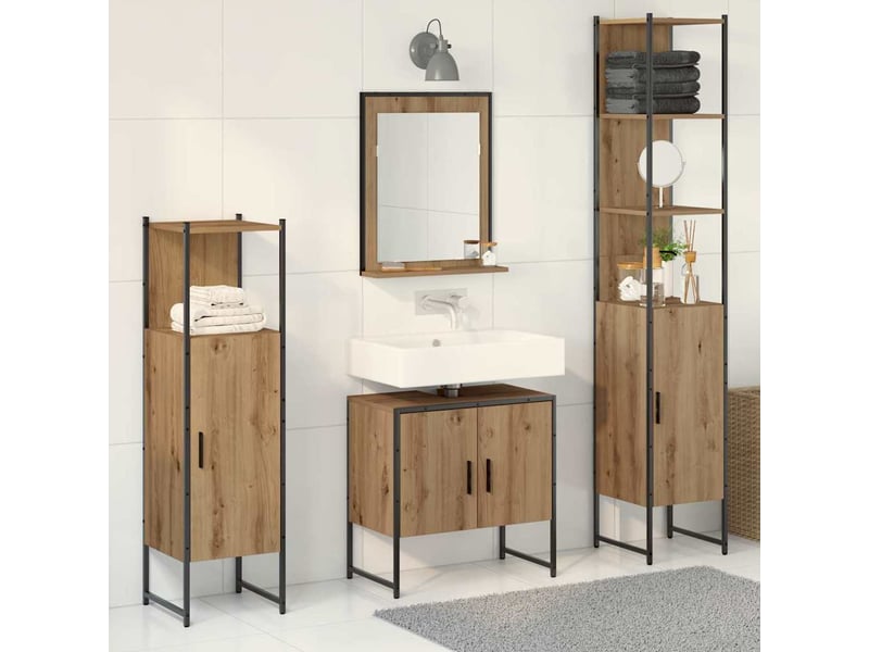  Ensemble de mobilier de salle de bain 4 pc marron cf64524  - Conforama B
