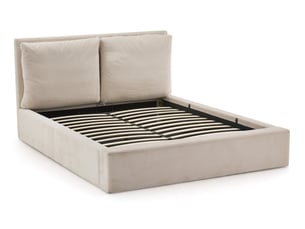 Lit coffre 160x200 cm BESTMOBILIER PIVOINE coloris beige