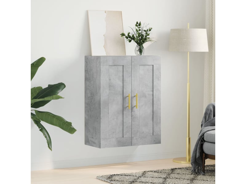  Armoire murale gris béton 69,5x34x90 cm bois d'ingénierie  - Conforama C