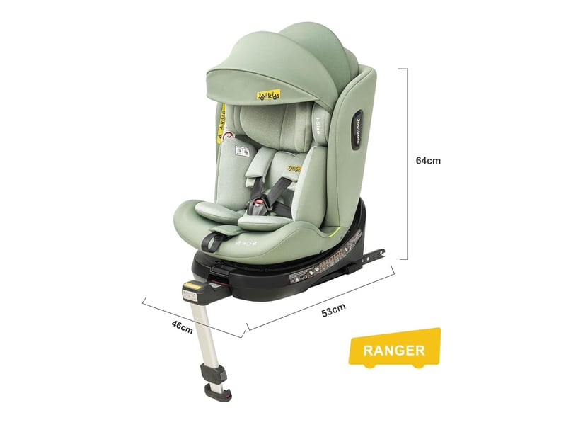 Siège auto enfant i-size 40 à 150 cm vert en tissu, rotation 360 degrés, isofix et inclinaison réglable  - Conforama C
