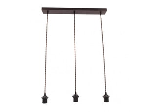 Armature de rampe de plafond fabrilamp nia marron 3 x e27 réglable 15-105 cm 60x6 cm