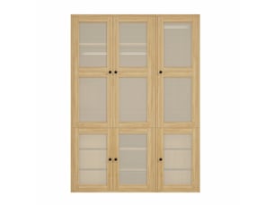 Armoire chambre 135x47x200 cm, penderie avec portes en rotin tressé et tiroirs, en mdf de style bohème chic, avec 6 tiroirs et 2 tringles, bois