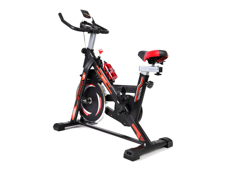  Vélo de Spinning Indoor – Volant d’Inertie 13 kg, Écran LCD, Capteur Cardiaque, Selle Réglable et Support Smartphone  - Conforama C