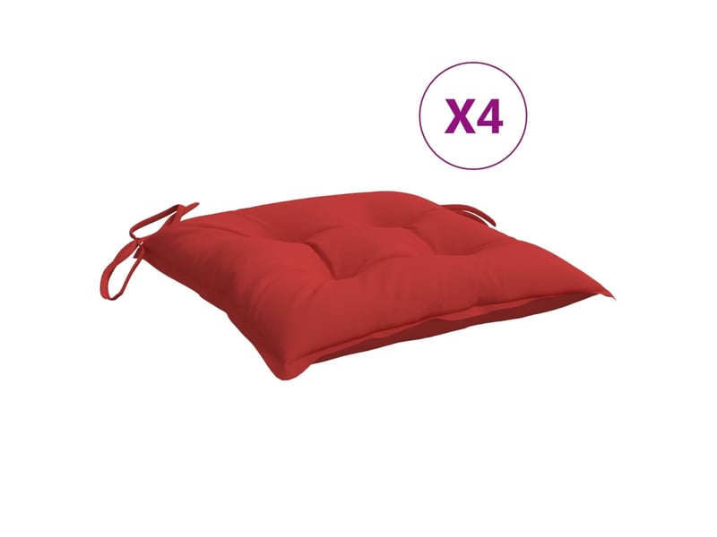  Lot de 4 coussins de palette, coussins de canapé rouge 50x50x7 cm tissu oxford cf59734  - Conforama A