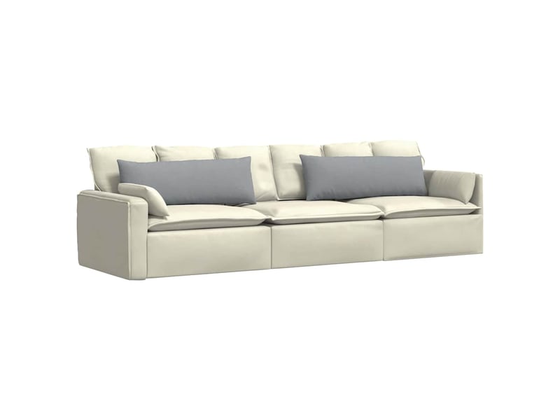  Lot de 2 coussins de canapé, coussins décoratifs tissu gris clair 120 x 40 cm cf58831  - Conforama C