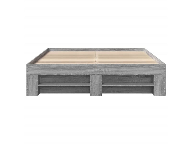  Lit double- lit adulte -  cadre de lit sans matelas sonoma gris 135x190 cm  - Conforama D