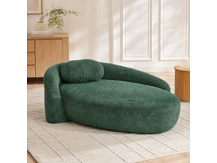 Canapé droit compressé fixe <strong>MAISENTIEL</strong> <strong></strong> 1 place Tissu bouclette vert foncé