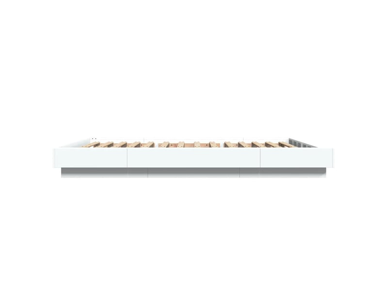  Lit double- lit adulte -  cadre de lit sans matelas blanc 140x190 cm  - Conforama D
