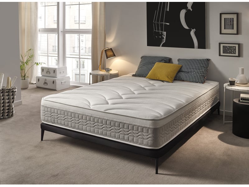 Matelas hybride à ressorts ensachés elite silver - ressorts ensachés, 5 cm de mémoire de forme au graphène 8435720040197 - Conforama D