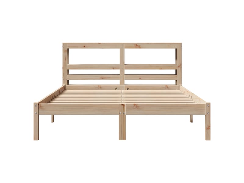  Lit double- lit adulte -  cadre de lit sans matelas 140x200 cm bois massif de pin  - Conforama C