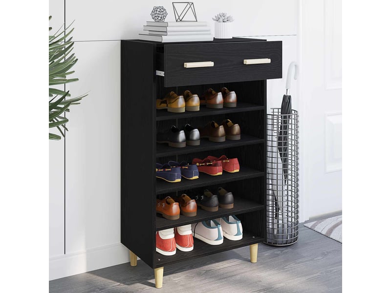  Meuble à chaussure, cabinet à chaussures 60x35x105 cm bois d'ingénierie shl9895  - Conforama E