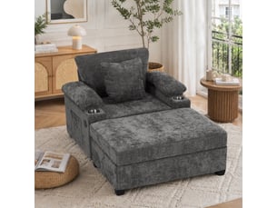 Fauteuil convertible <strong></strong> Tissu gris
