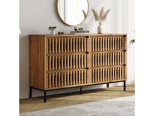 Buffet 0 porte(s)  6 tiroir(s) <strong>EVRYAE </strong> <strong></strong> - 120 cm coloris naturel 