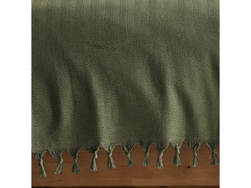  Couverture en coton recyclé 200x220 cm berlino - vert foncé  - Conforama C
