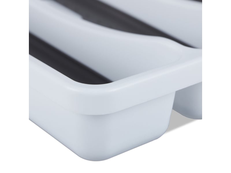  Boîte de rangement à couverts pour tiroir 4,5 x 33 x 40 cm 6 compartiments antidérapants finition épurée en plastique blanc 13_0010219  - Conforama C