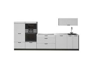 Vicco cuisine, blanc campagneanthracite, 340cm, pt marbre