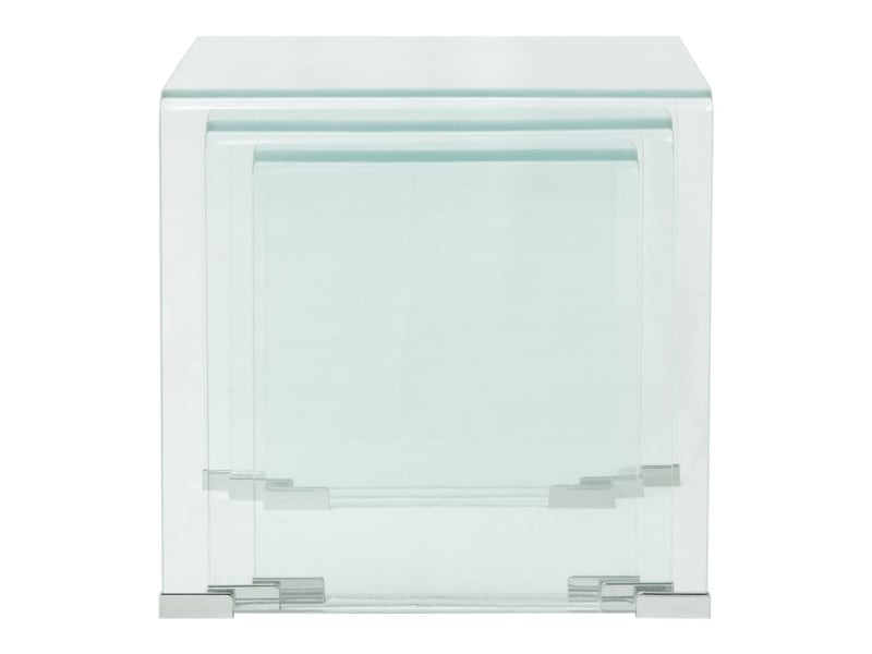  Ensemble de tables gigognes 3 pcs verre trempé transparent  - Conforama E