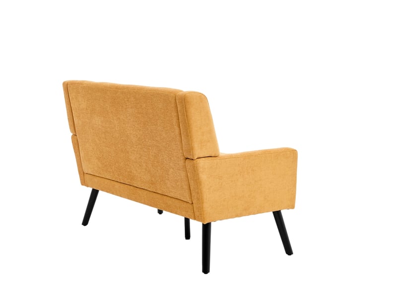 Banquette 2 places 119x75x88 cm au confort généreux avec pieds antidérapants en bois, pour salon, chambre ou bureau, jaune - Conforama D
