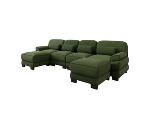 Canapé modulaire tcqpz 4 places en u avec 2 poufs 336 x 161 x 94 cm velours côtelé vert