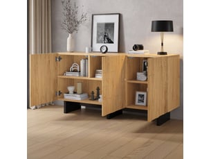 Buffet 3 porte(s)   <strong>HAVRYA</strong> <strong></strong> - 140 cm coloris naturel 