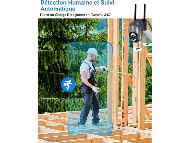  Caméra sécurité solaire 2k 4g lte ptz 360°  - Conforama D
