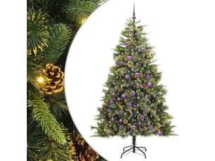 Sapin de noël - arbre de noël artificiel avec branches pliables et cônes 210 cm