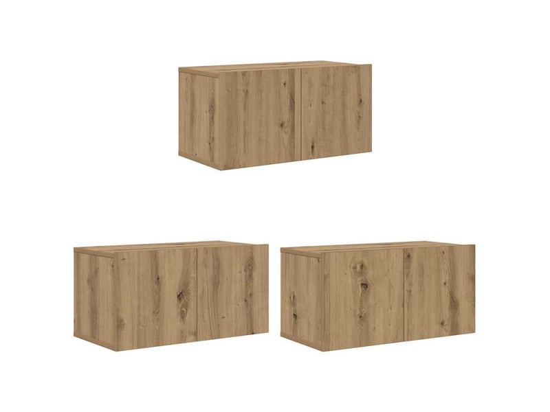 Ensemble meuble tv ; banc tv ; armoire tv 8 pcs chêne artisanal 60 x 30 x 30 cm  - Conforama F