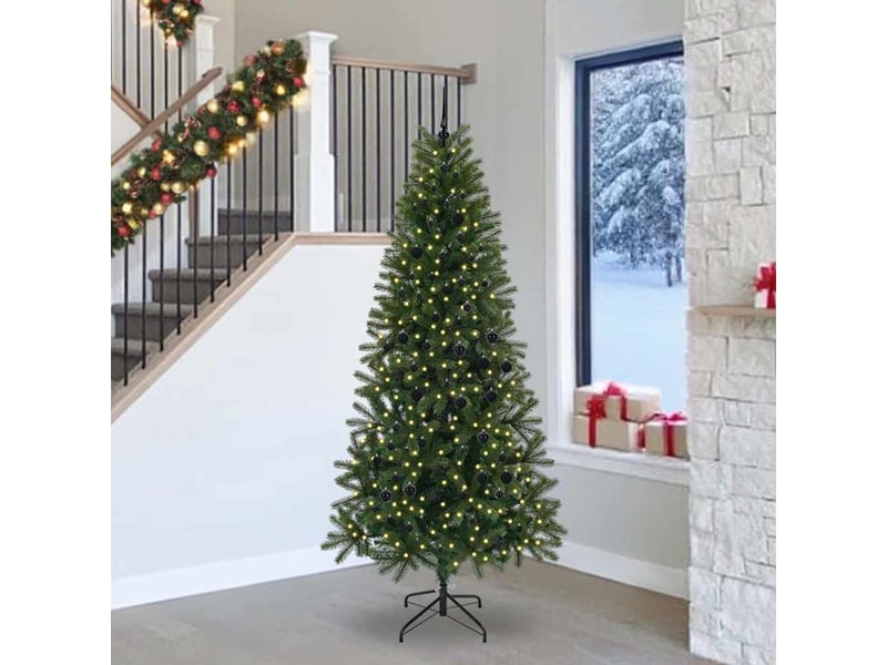  Sapin de noël artificiel, arbre de noël vert 240 cm pe et pvc shl2961  - Conforama B