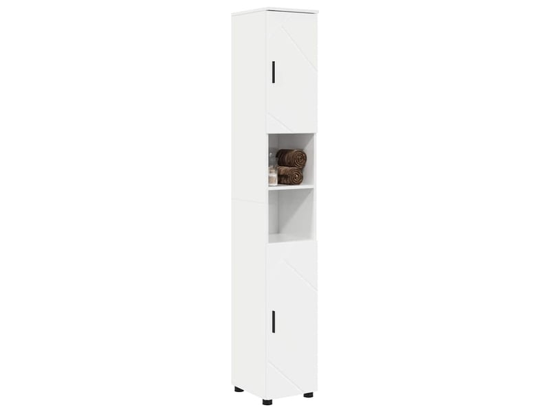 Cabinet de salle de bain, armoire salle de bain blanc brillant 30 x 35 x 192 cm cf65244 - Conforama C
