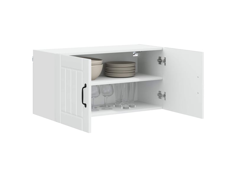  Meuble mural de cuisine, armoire de cuisine blanc brillant 80x31x40cm shl8910  - Conforama C