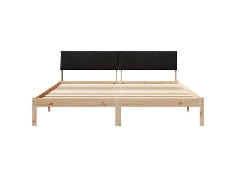  Lit double- lit adulte -  cadre de lit marron et noir 200 x 200 cm bois massif en pin  - Conforama D