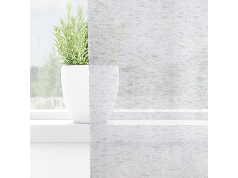  Lot de 2 rideaux en voile, voilage gris clair 140 x 140 cm polyester cf43906  - Conforama C