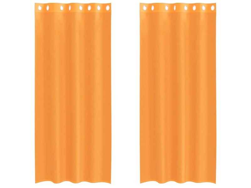  Lot de 2 rideaux en voile, voilages avec œillets orange 140x225 cm cf44393  - Conforama A