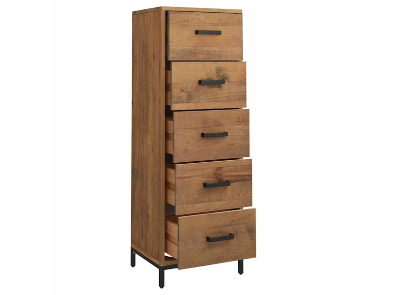  Commode chambre adulte, armoire à tiroirs 42x35x110 cm bois de pin massif  - Conforama D