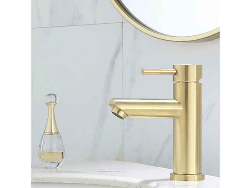  Robinet lavabo doré pour salle de bains, mitigeur de lavabo design moderne, robinet de lavabo en or  - Conforama B