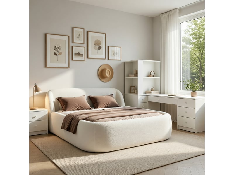  Lit superposé pour enfants de 140 x 200 cm, équipé d'un meuble de rangement, d'un bureau, d'une étagère et de tiroirs, gris  - Conforama B