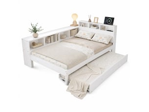 Lit gigogne 120x200cm <strong>OKMYHOME</strong> <strong></strong> coloris blanc