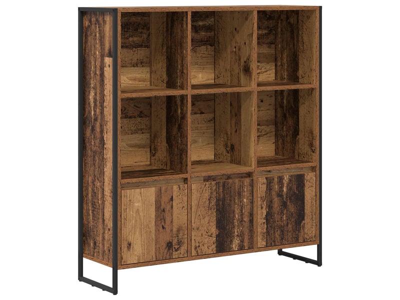 Bibliothèque, armoire à livres 99,5 x 30 x 108 cm bois d'ingénierie bois ancien shl5249 - Conforama A
