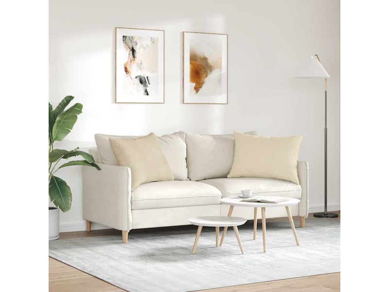  Lot de 2 coussins de canapé, coussins décoratifs tissu crème 70 x 50 cm cf58821  - Conforama D