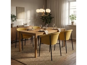 Lot de 2 chaises de salle à manger rembourrées en tissu electra - jaune